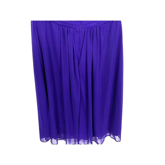 Blondie Nites Purple Chiffon Pleated Jeweled Strapless Cocktail Dress 3 Prom - Picture 4 of 12